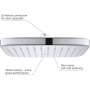 GROHE - Square wall shower 25 cm (1 shower, low flow, anti-scalp system)