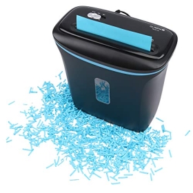 Cross-cut shredder Olympia PS 63 CC, up to 6 sheets, cut into 4 mm particles, shredder for paper and credit cards, security level P4, 70 dB, noiseless, container