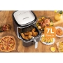 Aigostar Air Fryer 7L, 1900W, freidora sin aceite con 7 funciones, pantalla táctil LED, doble uso: con cestillo o cajón. Libre de BPA. Libro de recetas incluido, cesta con revestimiento antiadherente, negro (IBT)