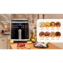 Aigostar Air Fryer 7L, 1900 W, ölfreie Fritteuse mit 7 Funktionen, LED-Touchscreen, Dual-Use: mit Korb oder Schublade. BPA-frei. Rezeptbuch inklusive, antihaftbeschichteter Korb, schwarz (IBT)