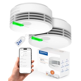 Batteriebetriebener Rauchmelder mit Klebepads - Hekatron