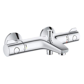 GROHE Grohtherm 800 - thermostatic bath mixer (incl. spout with applicator, safety lock at 38°, with S-connectors)