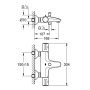 GROHE Grohtherm 800 - thermostatic bath mixer (incl. spout with applicator, safety lock at 38°, with S-connectors)