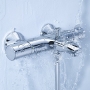 GROHE Grohtherm 800 - thermostatic bath mixer (incl. spout with applicator, safety lock at 38°, with S-connectors)