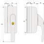 Abus 37188 FO400N B AL0145 Zusätzlicher Fenstergriff mit Riegel, Schwarz