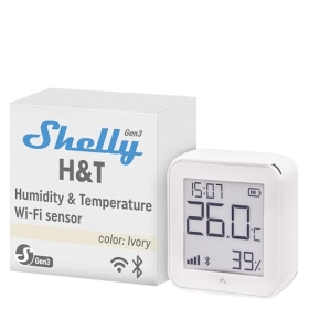 Shelly – Intelligentes Thermometer-Hygrometer mit WLAN und Bluetooth, Temperatur- und Luftfeuchtigkeitssensor mit langer Akkulaufzeit