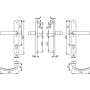 HOPPE 3915724 Drückergarnitur LIÈGE - auf Schmalschild, Türstärke 67-72, Edelstahl Effekt