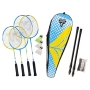 Talbot-Torro Family Badmintonset, komplettes Set mit 2 Juniorschlägern 53cm, 2 Standardschlägern, 3 Federbällen