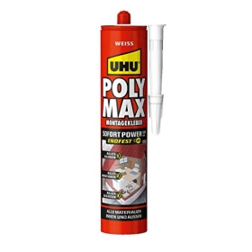 UHU POLY MAX Montageklebstoff-Dichtstoff, 290 ml, universell, für verschiedene Untergründe