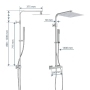 Shower system SCHÜTTE 60049 SUMBA: Rain shower with thermostat and wall bracket