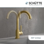 SCHÜTTE 79167 Cornwall kitchen faucet, 360° swivel with single lever operation