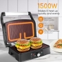 Aigostar Hitte – Electric grill, grill, sandwich maker and panini machine, 1500 W power, 2 independent non-stick cooking plates, 180 ° opening, adjustable temperature.