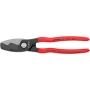 Knipex cable shears with double cutting edge burnished, plastic coated 200 mm 95 11 200