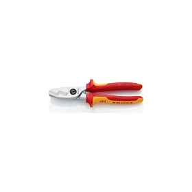 Cortacables Knipex VDE de 200 mm con doble filo cromado y funda aislante de varios componentes