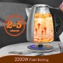 Aigostar Queen – Elektrischer Wasserkocher, mit LED-Beleuchtung, 1,7 Liter, BPA-frei, Edelstahl, Anti-Kalk-Filter, Schutzsystem gegen Trockenkochen, 2200 W, exklusives Design.