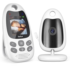 TakTark Baby Monitor with Camera, Baby Monitor with Camera 2 Inch Video Baby Monitor, Camera and Audio Baby Monitor with VOX Function, Intercom Function, Night Vision, Temperature Monitoring