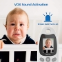 TakTark Baby Monitor with Camera, Baby Monitor with Camera 2 Inch Video Baby Monitor, Camera and Audio Baby Monitor with VOX Function, Intercom Function, Night Vision, Temperature Monitoring