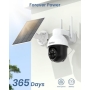 AOSU - Outdoor Solar WiFi Security Camera with Rechargeable Battery