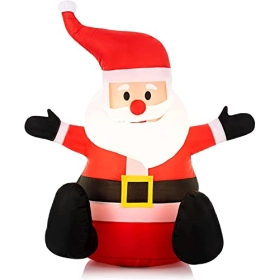 Celebright Papá Noel inflable de 100 cm - Decoración de porche LED con compresor de aire