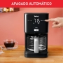 Cafetera Tefal Smart N Light CM6008, capacidad de filtro de 1,25 l, cabezal de extracción extra grande, programable 24 horas, función aroma, apagado automático en 30 minutos, antigoteo, color negro