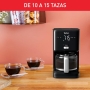 Tefal Smart N Light CM6008 coffee machine, filter capacity of 1.25 l, extra large extraction head, 24 hours programmable, aroma function, automatic switch-off in 30 minutes, anti-drip, black color