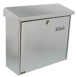 BURG-WÄCHTER letterbox with folding protective roof, A4 slot size, galvanized steel