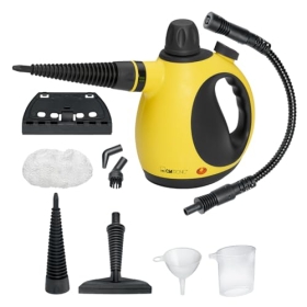 Clatronic steam cleaner – cleans, degreases and disinfects | Steam pressure 3.5 bar max. | Steam cleaner with 360° adjustable steam nozzle and 5 m cable | incl. 9 accessories | DR 3653: Clatronic