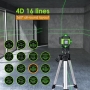 Laser cross line with tripod, multifunctional 4D laser with 16 lines