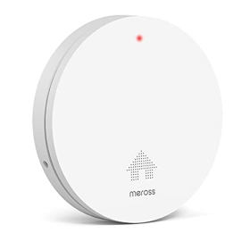 Meross smoke detector with 10-year battery and self-test function, compact fire alarm