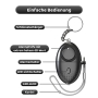 Key ring for protection against aggression, personal alarm 150 dB, with LED backlight, set of 3.