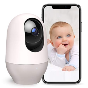 Nooie 360-Grad-WLAN-Babyphone mit 1080P-HD-Kamera, Nachtsicht und AI-Tracking, Alexa-kompatibel