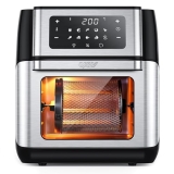 Innsky Freidora Sin Aceite 10L, Freidora de Aire Caliente 1500W con 10 Programas, Freidora de Aire Caliente con 6 Accesorios, Horno de Aire Caliente, Secado, Pantalla Táctil LED, Temporizador, con Recetas