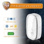 KZKJ wireless doorbell with 280 m range, 36 tones, waterproof, 4 volume levels