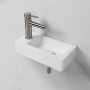 Ibergrif wall-mounted washbasin, compact and stylish, 37.6 x 18.8 x 9.3 cm, white, ceramic