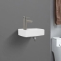 Ibergrif wall-mounted washbasin, compact and stylish, 37.6 x 18.8 x 9.3 cm, white, ceramic