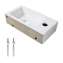 Ibergrif wall-mounted washbasin, compact and stylish, 37.6 x 18.8 x 9.3 cm, white, ceramic