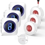 SURFOU emergency call button for seniors – 300 m range, 5 volume levels, 55 melodies, LED display