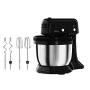 Tefal QB1108 Oh My Cake Кухонный комбайн 300 Вт Спутниковый миксер Чаша из нержавеющей стали 4 л Компактный размер 5 скоростей В комплект входят 2 венчика и 2 насадки для теста, черный цвет