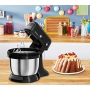 Кухонний комбайн Tefal QB1108 Oh My Cake, 300 Вт, супутниковий міксер, чаша з нержавіючої сталі 4 л, компактний розмір, 5 швидкостей, 2 віночки та 2 гачки для тіста, чорний