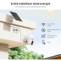 SEHMUA 2-teiliges 2K-Überwachungskamera-Set für den Außenbereich – kabellose 360°-Außenkamera mit Solarenergie, PIR-Sensor, Farb-Nachtsicht und IP66 wasserdicht