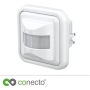 Infrared wall motion detector Conecto, flush-mounted, 160° angle, IP20, white