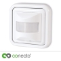 Infrared wall motion detector Conecto, flush-mounted, 160° angle, IP20, white