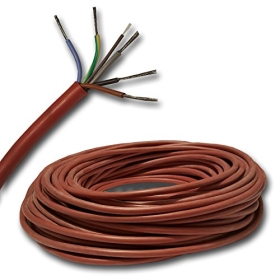 Cable de silicona de 3 metros, por ejemplo para su sauna - SIHF 5x2,5 mm² 3m