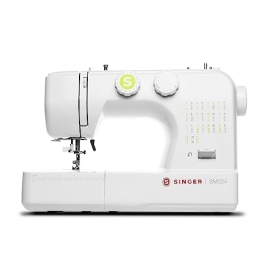 "Singer SM024 sewing machine, white and red"