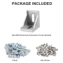 iMetrx aluminium profile set 40 x 40 mm – 26 profiles, corner connectors, silver angle