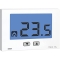 VEMER VE718300 Wall room thermostat for heating and air conditioning, LCD display, 2-button keypad, battery operated, white