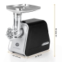 KOCHWERK Electric meat grinder with various accessories, processes up to 2000 g/min | Minced meat, kibbeh, churros, sausages and more at the touch of a button | easy to use and clean [1600 W]