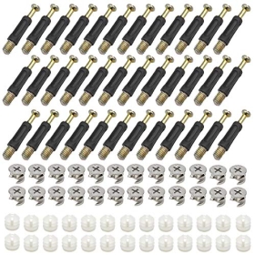 Kissral 50 pieces furniture connection sets eccentric furniture connector furniture fitting screw-in dowel with cover edge connection fitting for furniture table cabinets