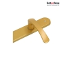 KOTARBAU® Bathroom door handle set, classic design, with latch and lock, 90 mm, aluminium, gold