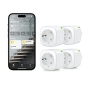 Set of 4 Eve Energy (Matter) – Matter & Thread-enabled Smart Plugs, compatible with Apple Home, Alexa, Google Home and SmartThings